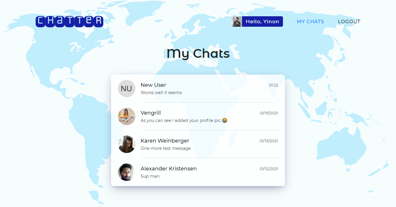 Desktop – My Chats page