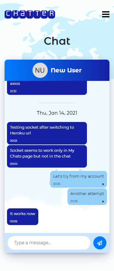 Mobile – Chat page
