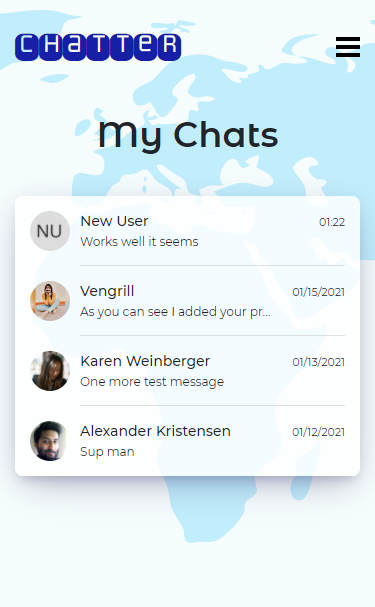 Mobile – My Chats page
