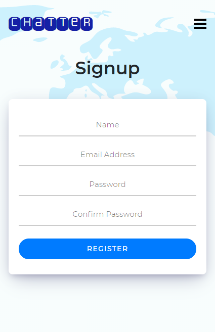 Mobile – Signup page