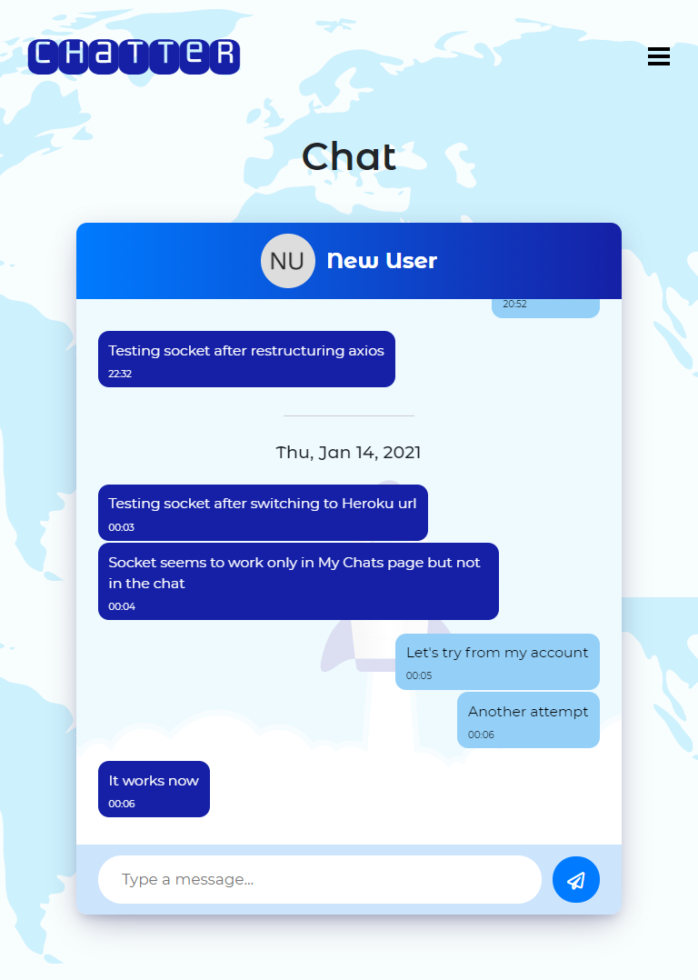 Tablet – Chat page