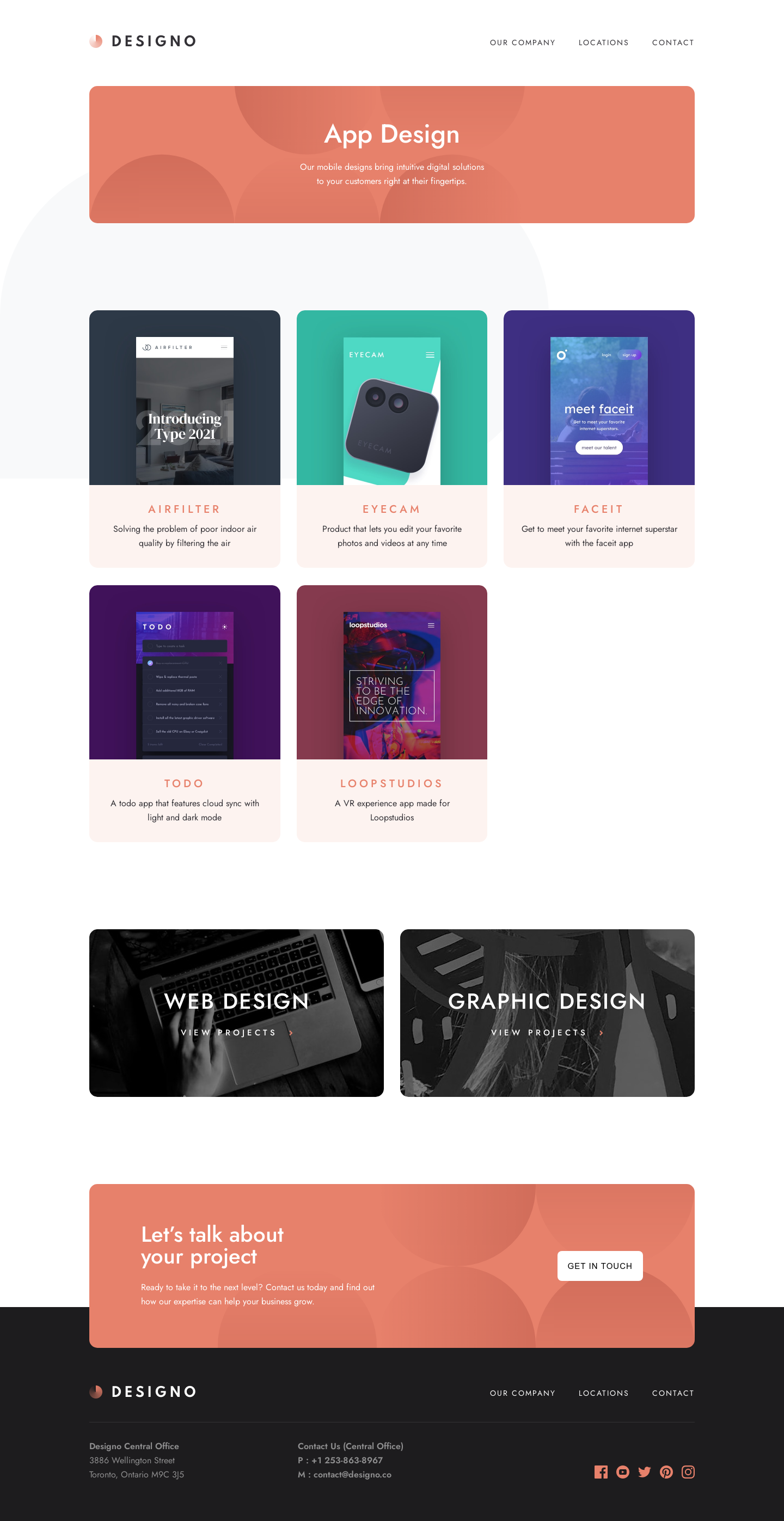 Desktop – App Design page