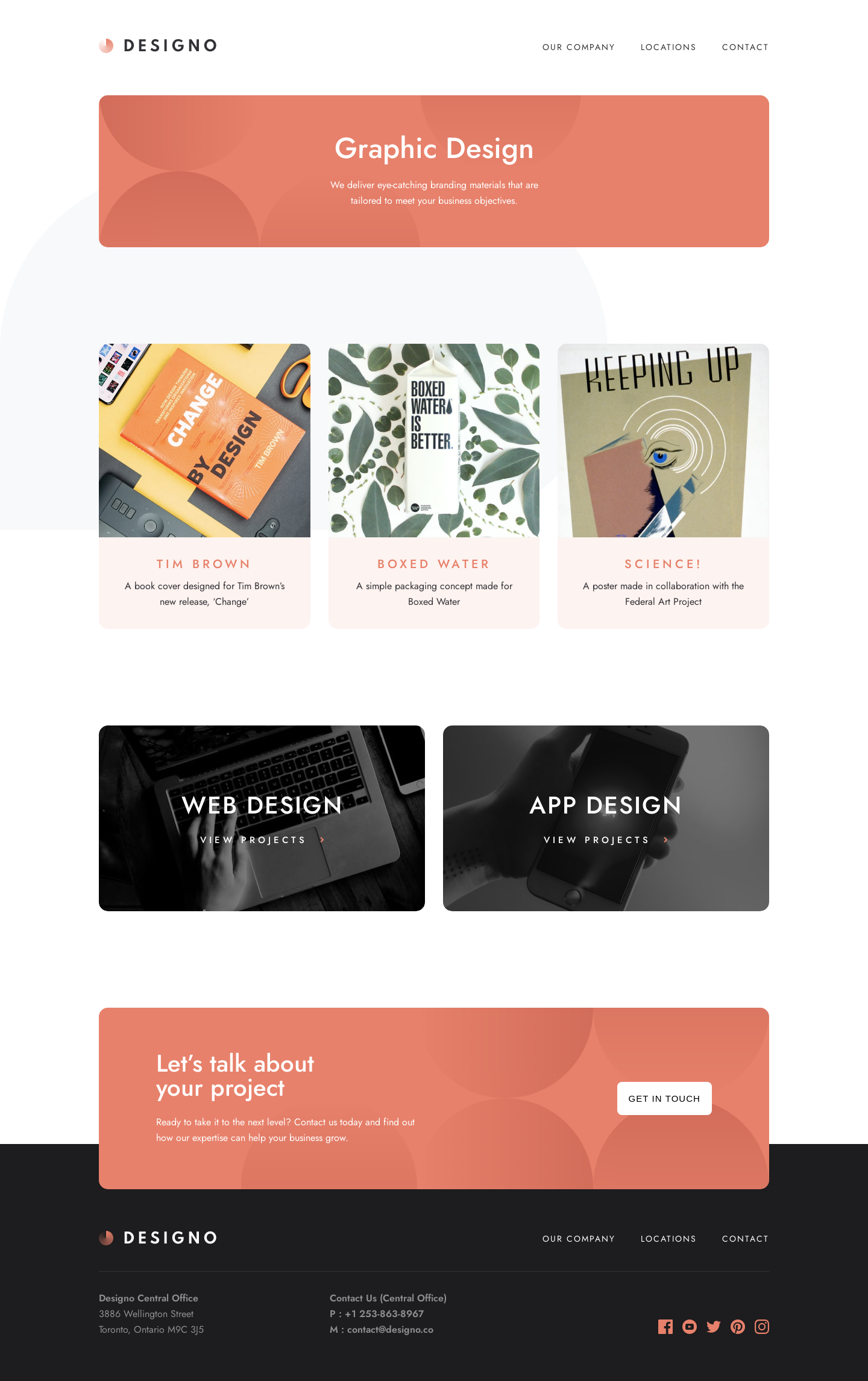 Desktop – Graphic Design page