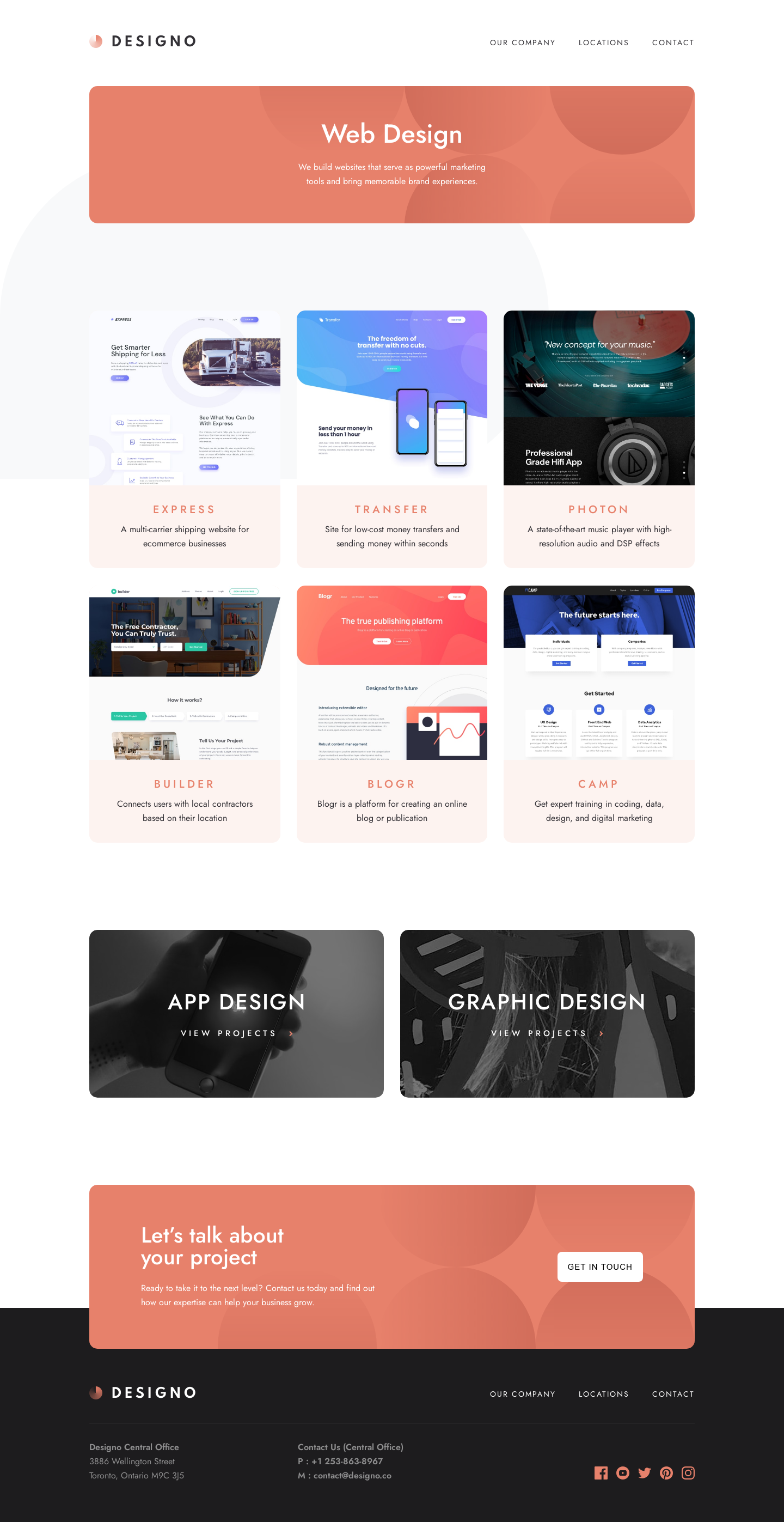 Desktop – Web Design page