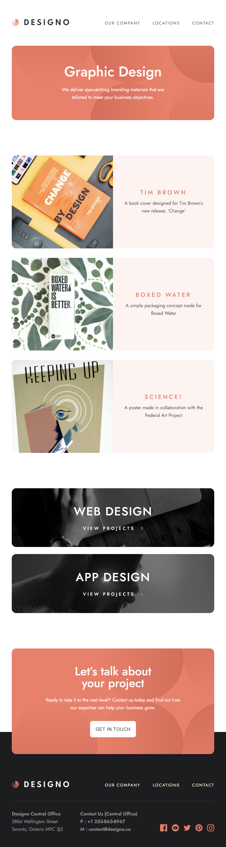 Tablet – Graphic Design page