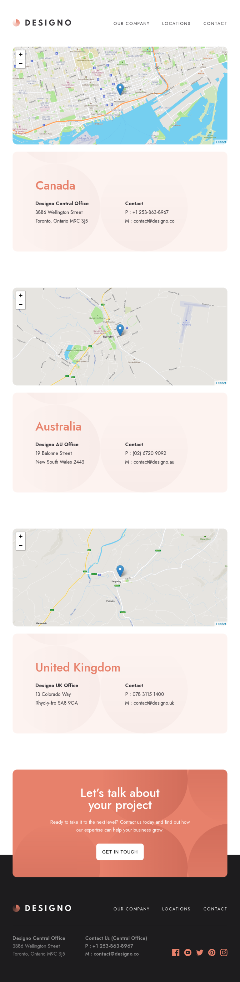 Tablet – Locations page