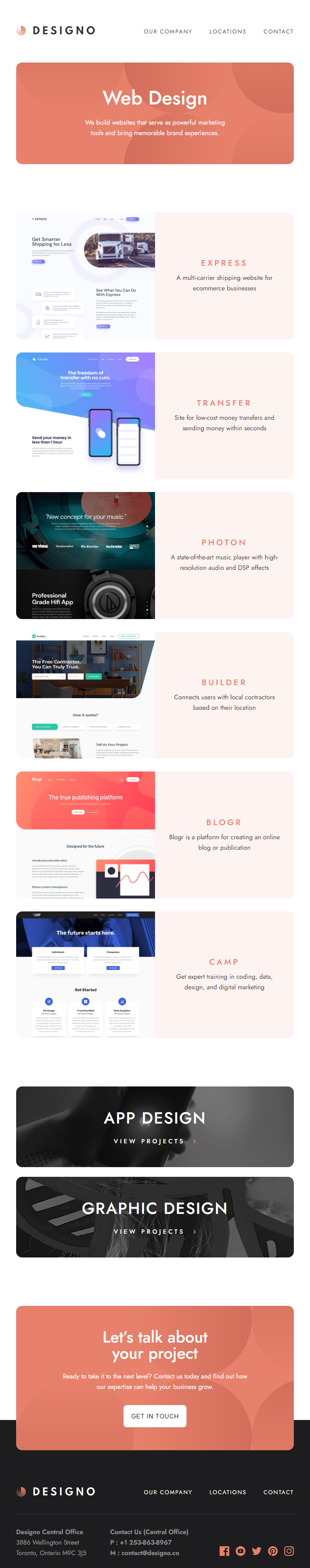 Tablet – Web Design page