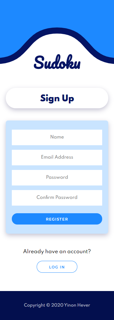 Mobile – Signup screen